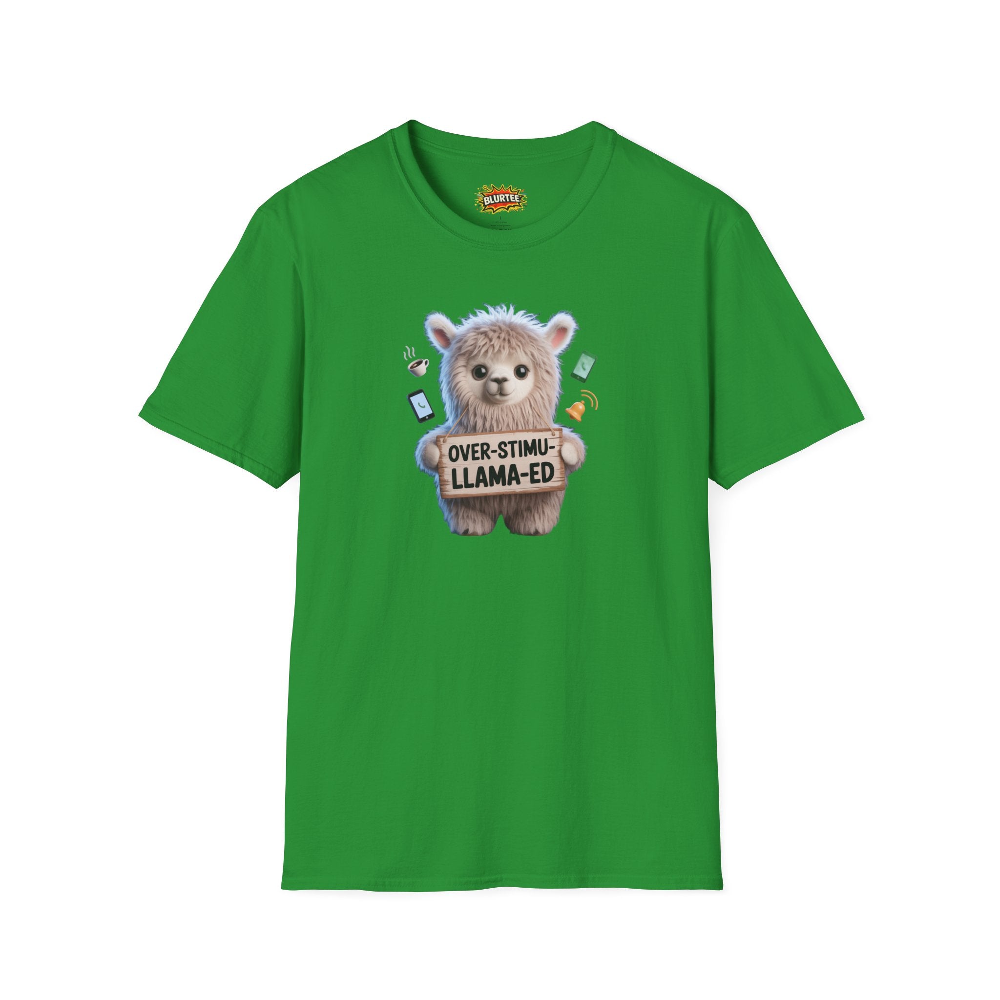 Over-Stimu-Llama-ed (Overstimulated) Funny Shirt | Funny Llama Shirt | Sarcastic Animal Tee | Unisex Graphic Tee | BLURTee