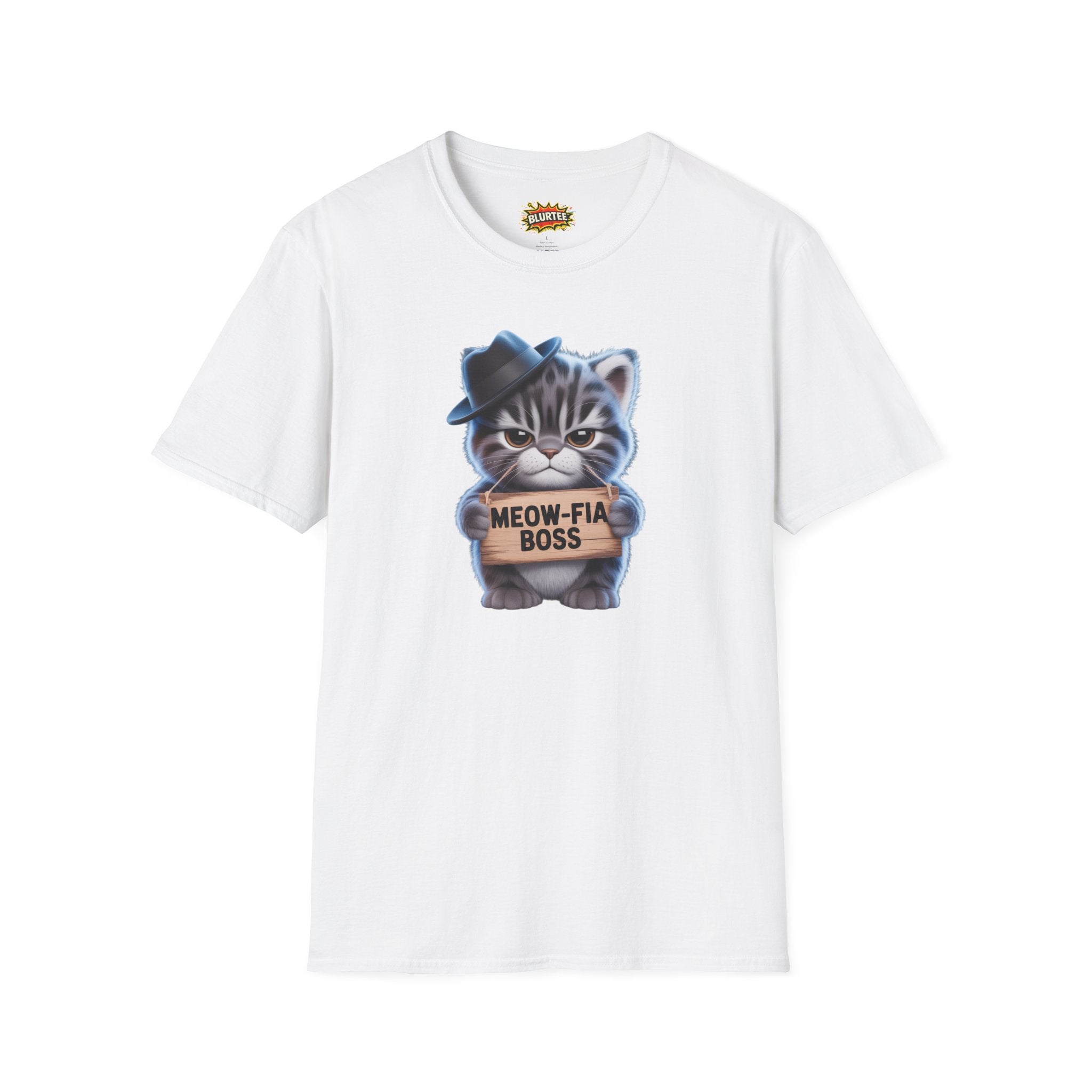 Meow-fia Boss (Mafia Boss) Funny Shirt | Funny Cat Shirt | Sarcastic Pun Tee | Unisex Graphic Tee | BLURTee