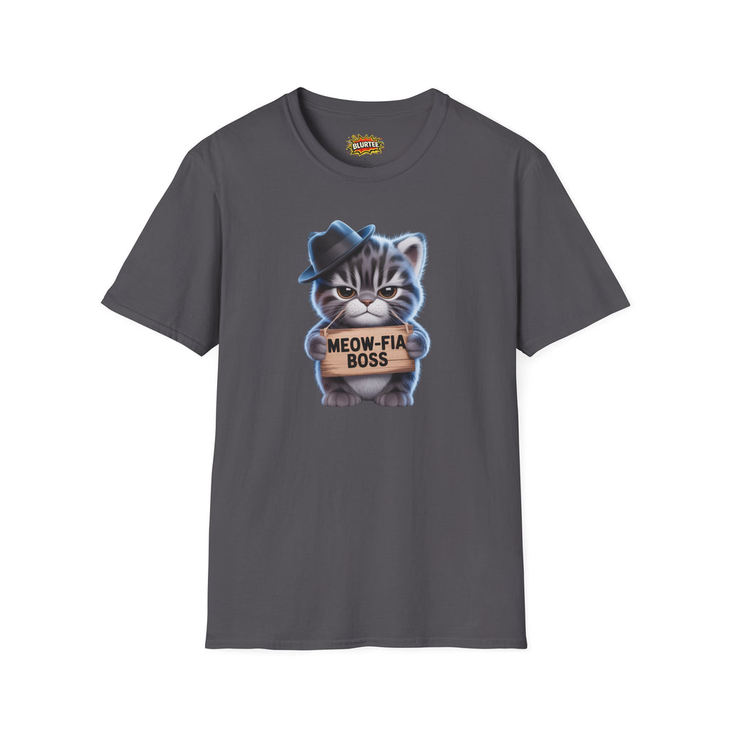 Meow-fia Boss (Mafia Boss) Funny Shirt | Funny Cat Shirt | Sarcastic Pun Tee | Unisex Graphic Tee | BLURTee