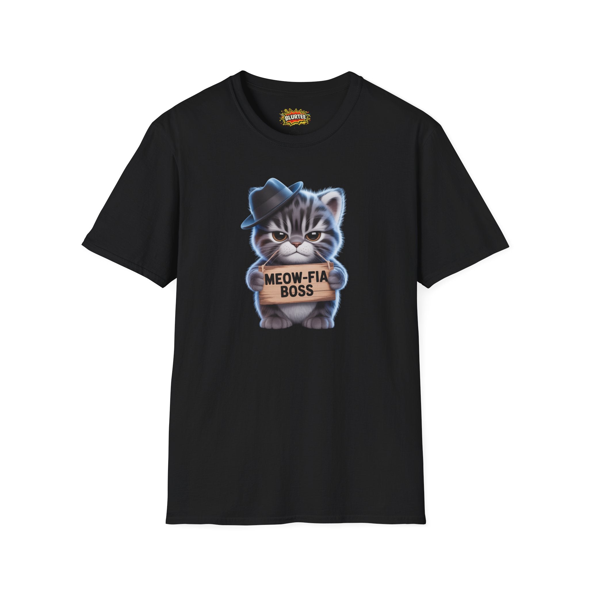 Meow-fia Boss (Mafia Boss) Funny Shirt | Funny Cat Shirt | Sarcastic Pun Tee | Unisex Graphic Tee | BLURTee