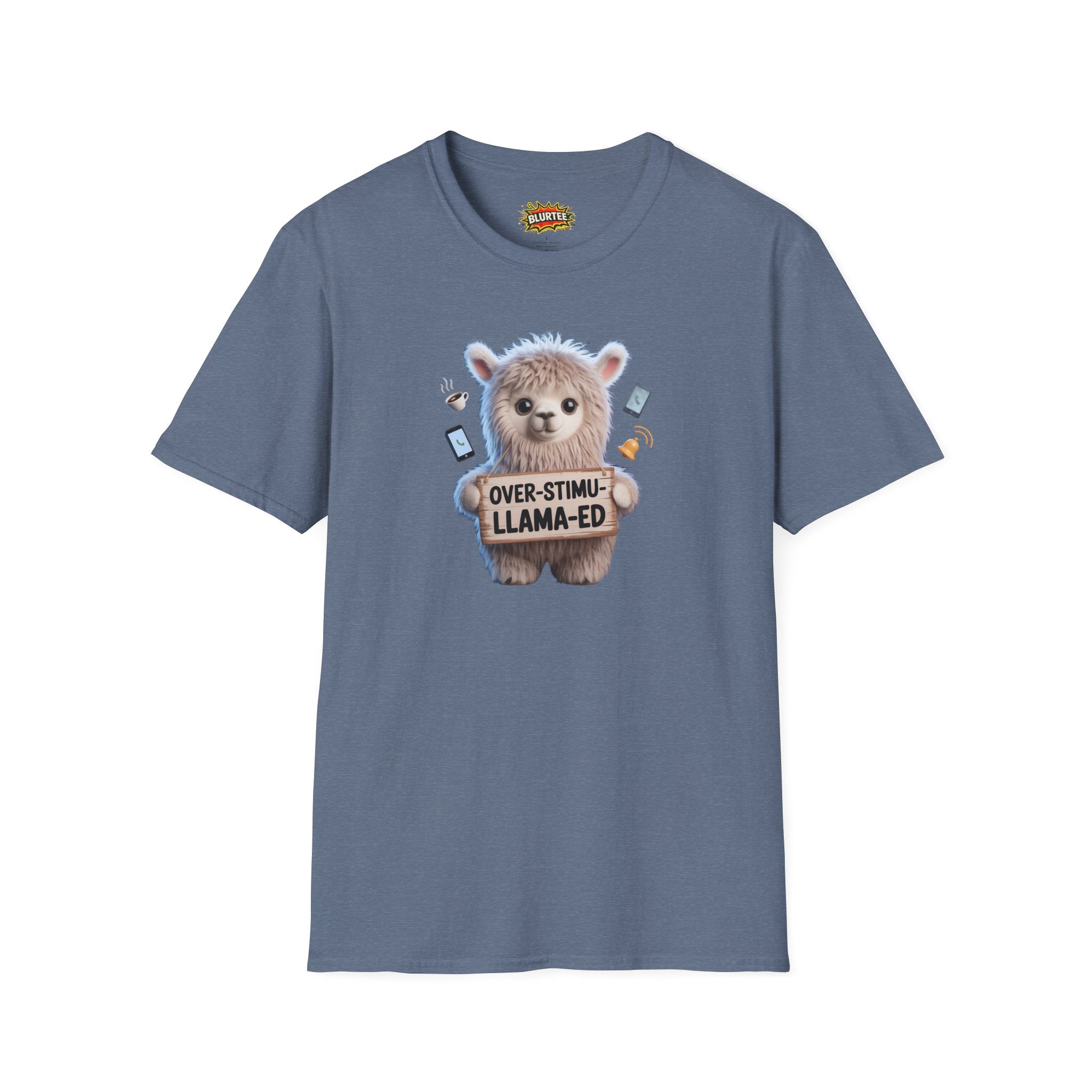 Over-Stimu-Llama-ed (Overstimulated) Funny Shirt | Funny Llama Shirt | Sarcastic Animal Tee | Unisex Graphic Tee | BLURTee