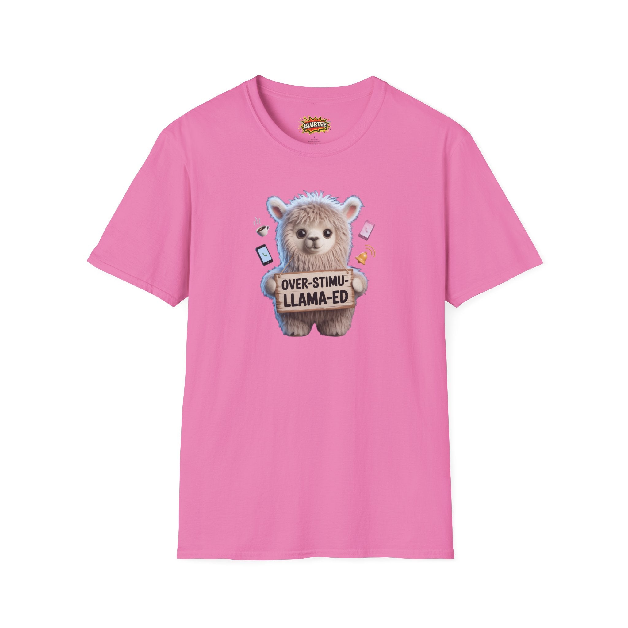 Over-Stimu-Llama-ed (Overstimulated) Funny Shirt | Funny Llama Shirt | Sarcastic Animal Tee | Unisex Graphic Tee | BLURTee