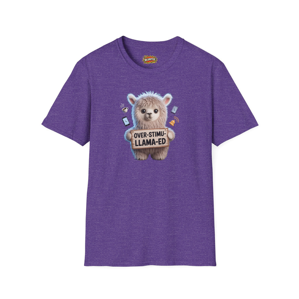 Over-Stimu-Llama-ed (Overstimulated) Funny Shirt | Funny Llama Shirt | Sarcastic Animal Tee | Unisex Graphic Tee | BLURTee