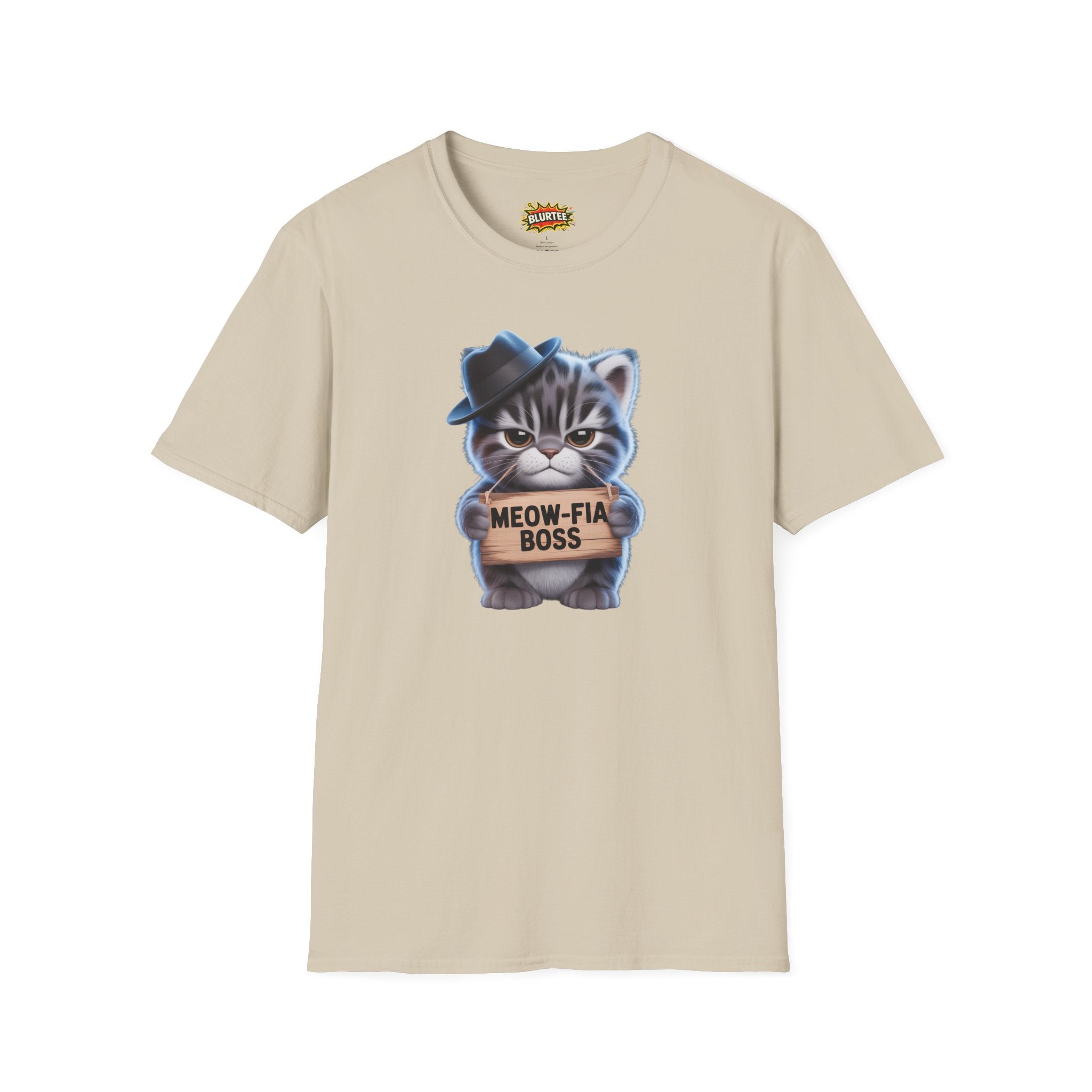 Meow-fia Boss (Mafia Boss) Funny Shirt | Funny Cat Shirt | Sarcastic Pun Tee | Unisex Graphic Tee | BLURTee
