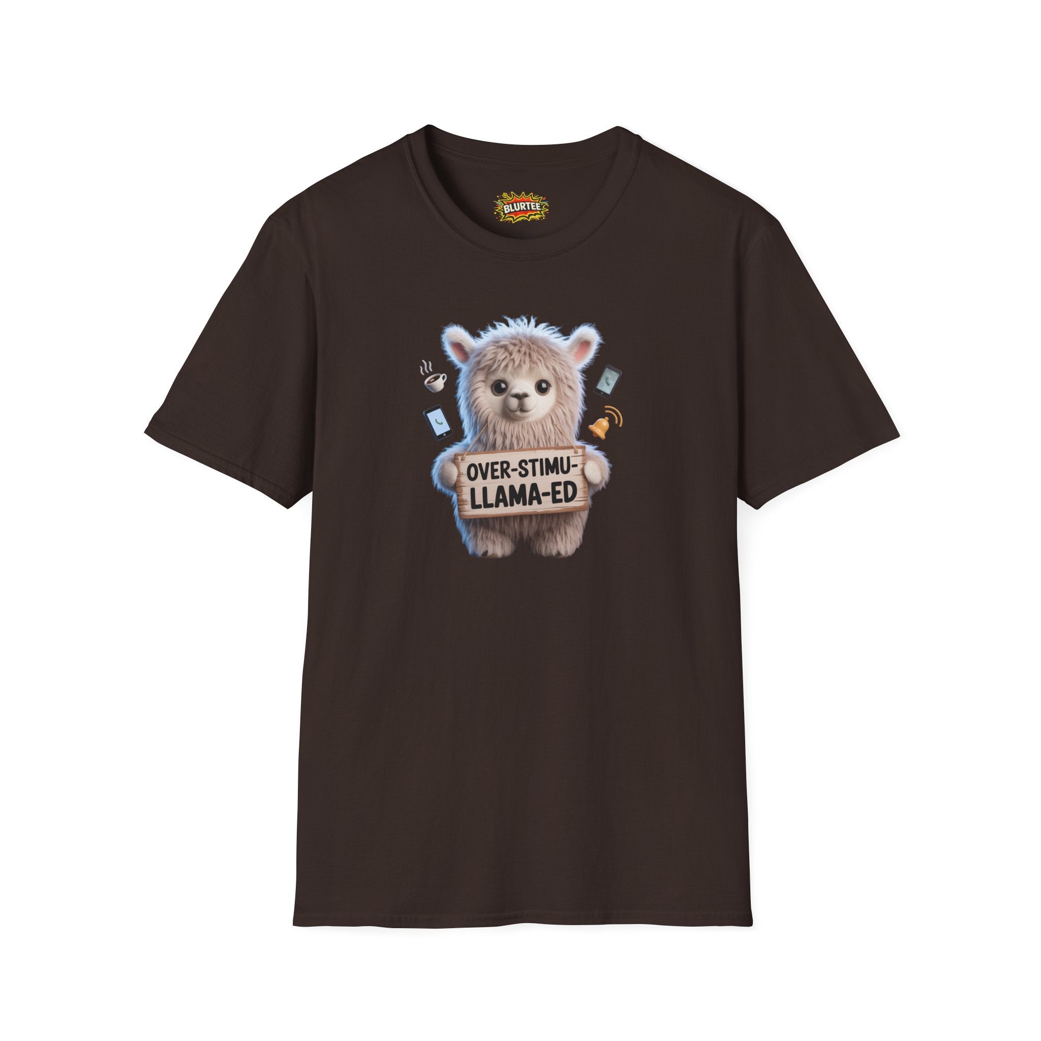 Over-Stimu-Llama-ed (Overstimulated) Funny Shirt | Funny Llama Shirt | Sarcastic Animal Tee | Unisex Graphic Tee | BLURTee