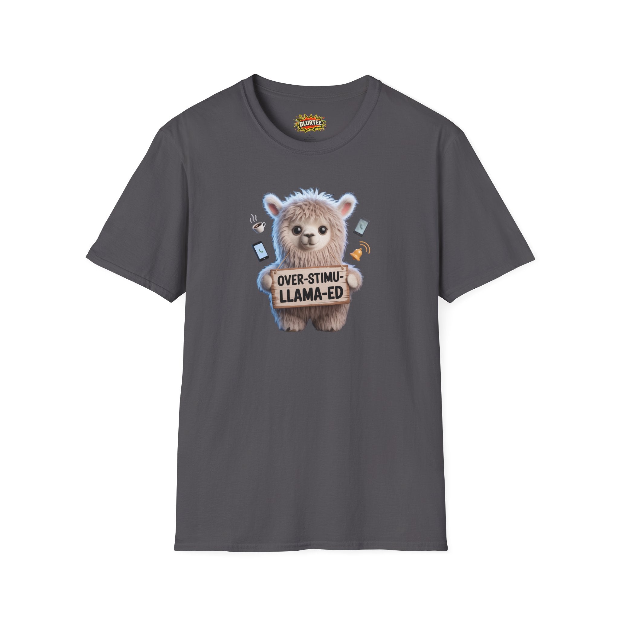 Over-Stimu-Llama-ed (Overstimulated) Funny Shirt | Funny Llama Shirt | Sarcastic Animal Tee | Unisex Graphic Tee | BLURTee