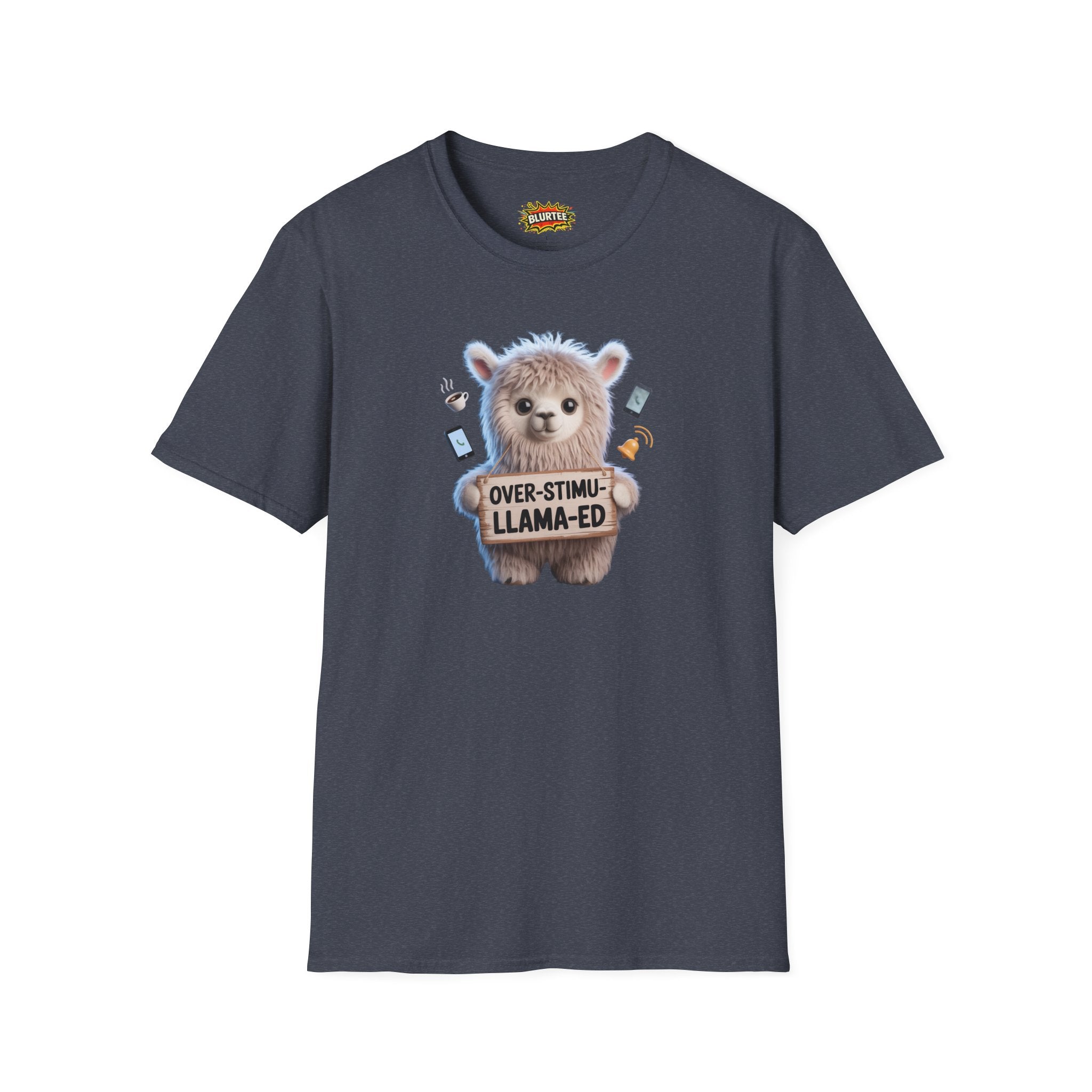 Over-Stimu-Llama-ed (Overstimulated) Funny Shirt | Funny Llama Shirt | Sarcastic Animal Tee | Unisex Graphic Tee | BLURTee