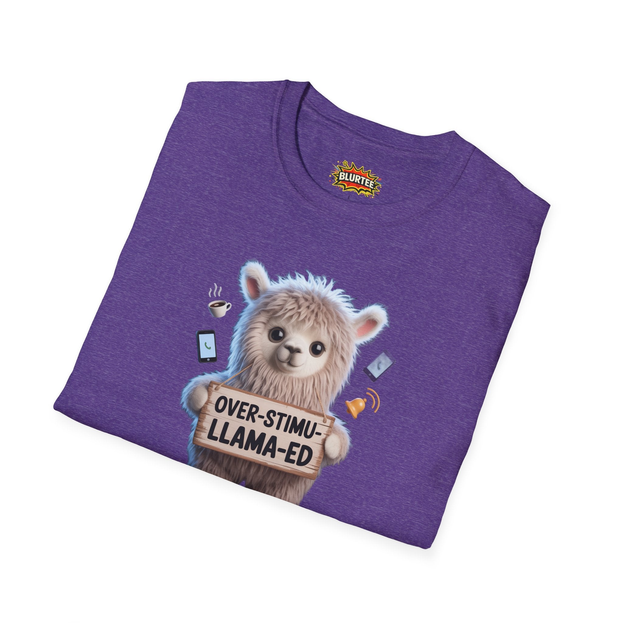 Over-Stimu-Llama-ed (Overstimulated) Funny Shirt | Funny Llama Shirt | Sarcastic Animal Tee | Unisex Graphic Tee | BLURTee