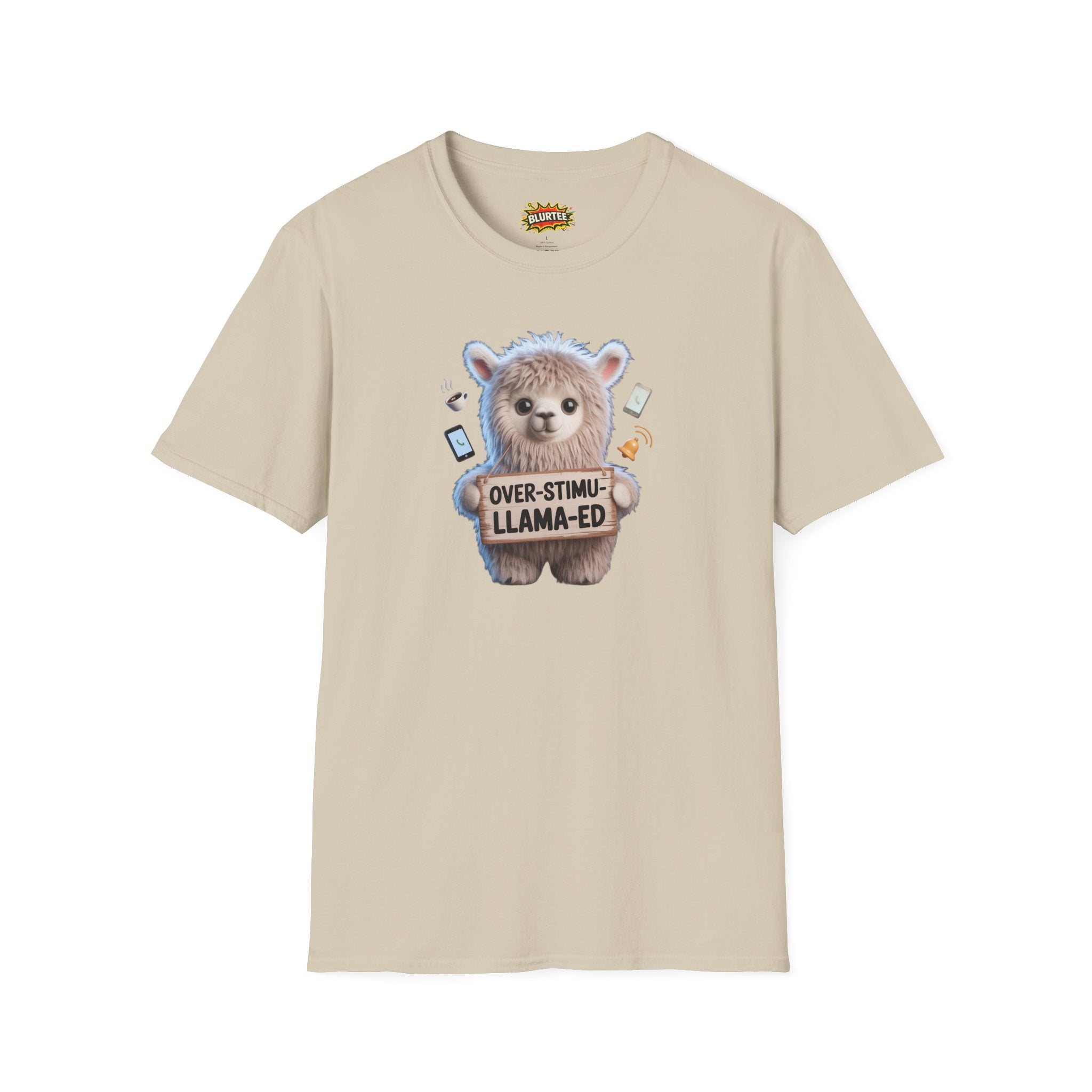 Over-Stimu-Llama-ed (Overstimulated) Funny Shirt | Funny Llama Shirt | Sarcastic Animal Tee | Unisex Graphic Tee | BLURTee