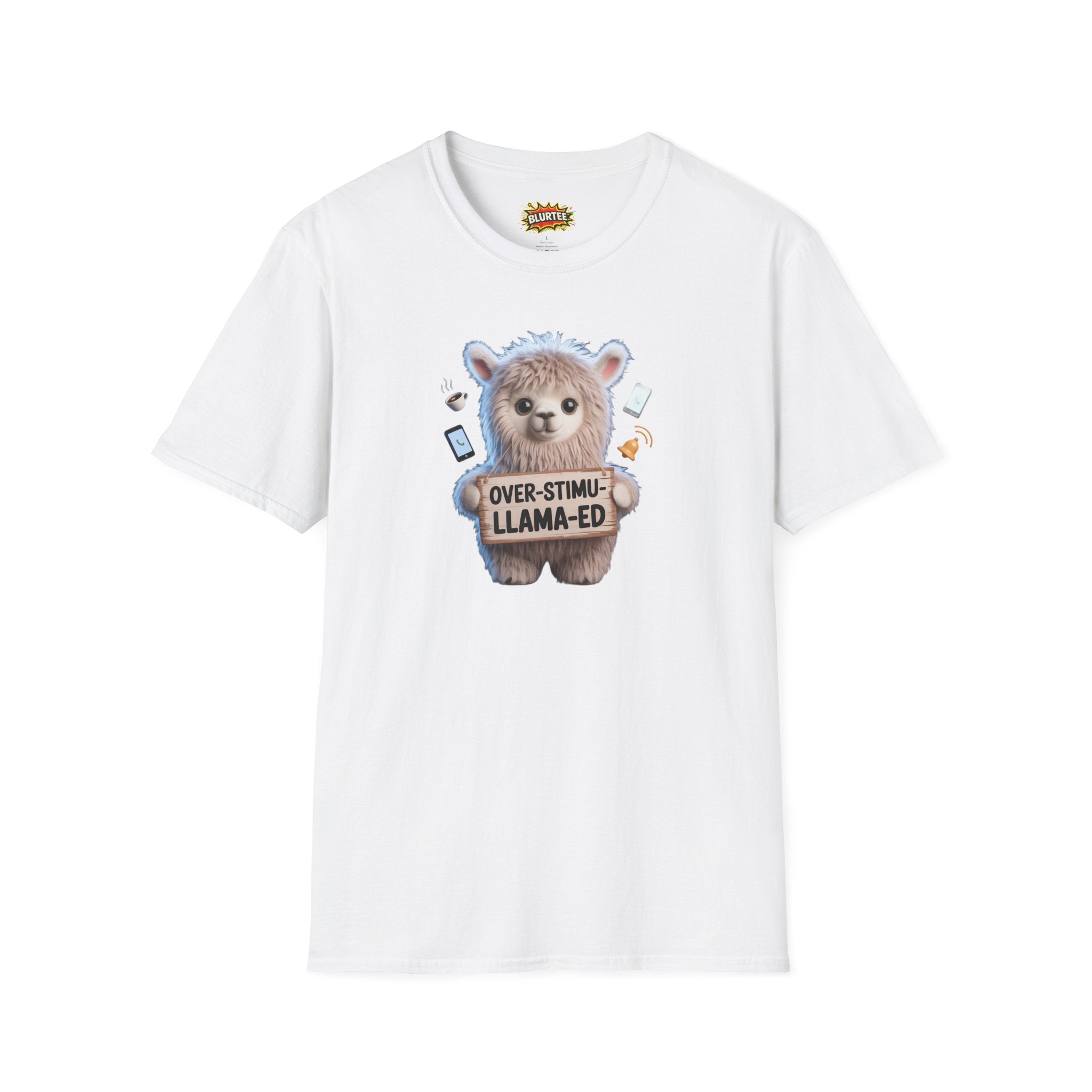 Over-Stimu-Llama-ed (Overstimulated) Funny Shirt | Funny Llama Shirt | Sarcastic Animal Tee | Unisex Graphic Tee | BLURTee