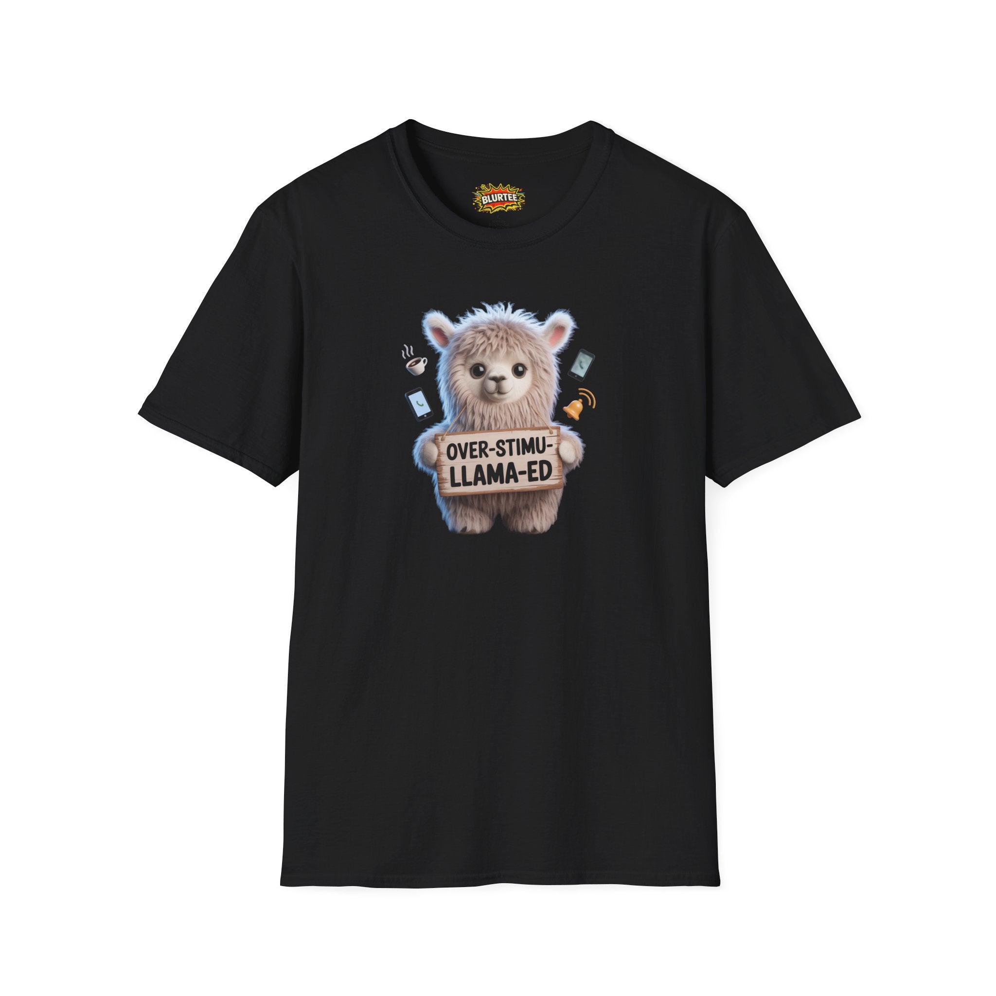 Over-Stimu-Llama-ed (Overstimulated) Funny Shirt | Funny Llama Shirt | Sarcastic Animal Tee | Unisex Graphic Tee | BLURTee