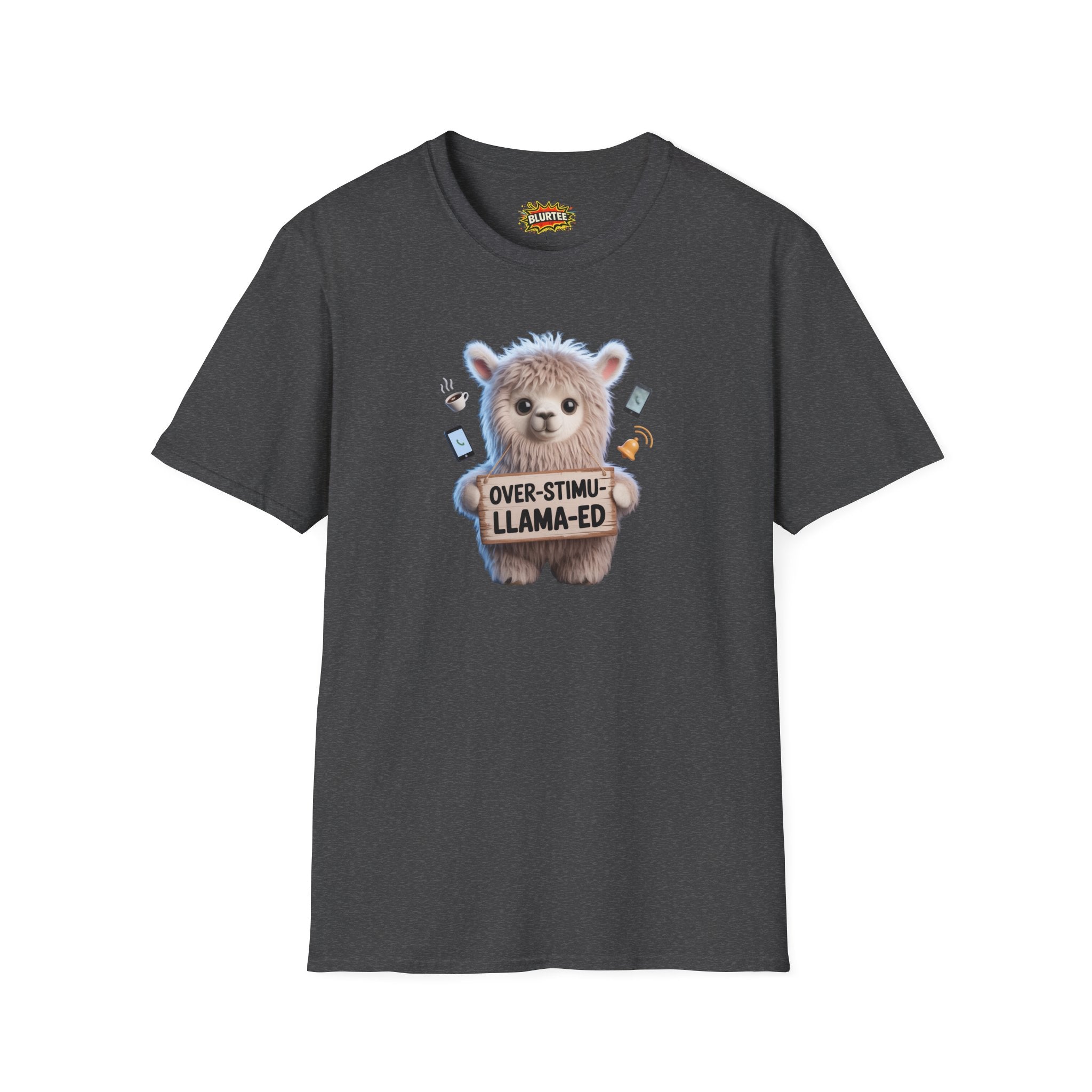 Over-Stimu-Llama-ed (Overstimulated) Funny Shirt | Funny Llama Shirt | Sarcastic Animal Tee | Unisex Graphic Tee | BLURTee